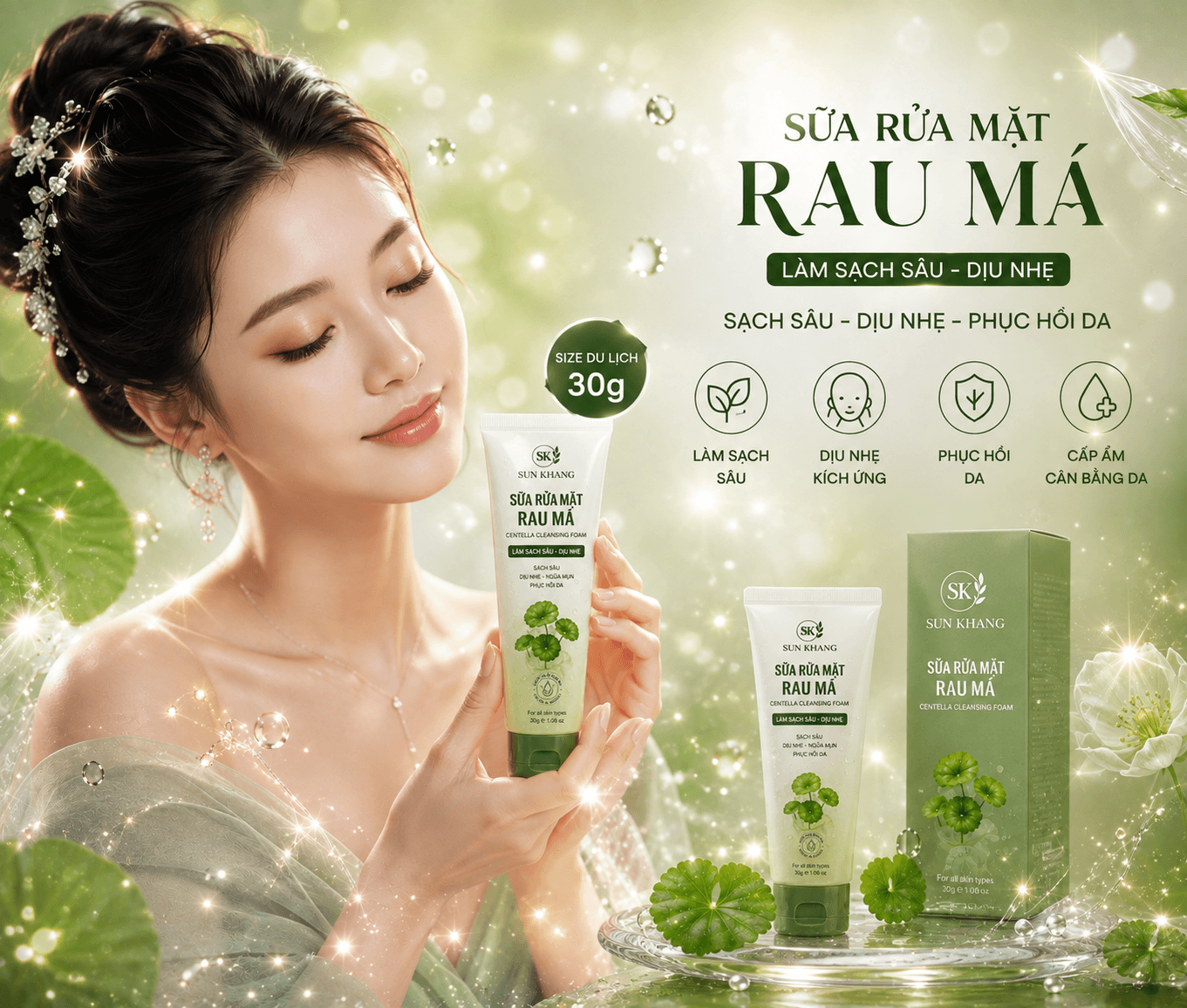 Sữa Rửa Mặt Rau Má Sun Khang